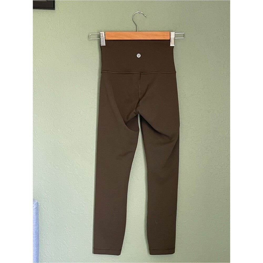 Lululemon Wunder Train Cropped Legging Size 2 Olive Green